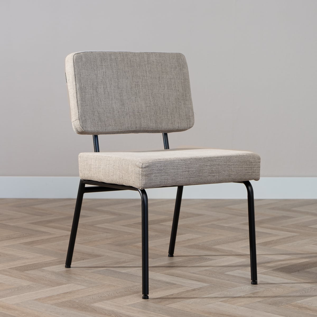 Scandinavian dining room chair Espen taupe recycled fabric - image 1