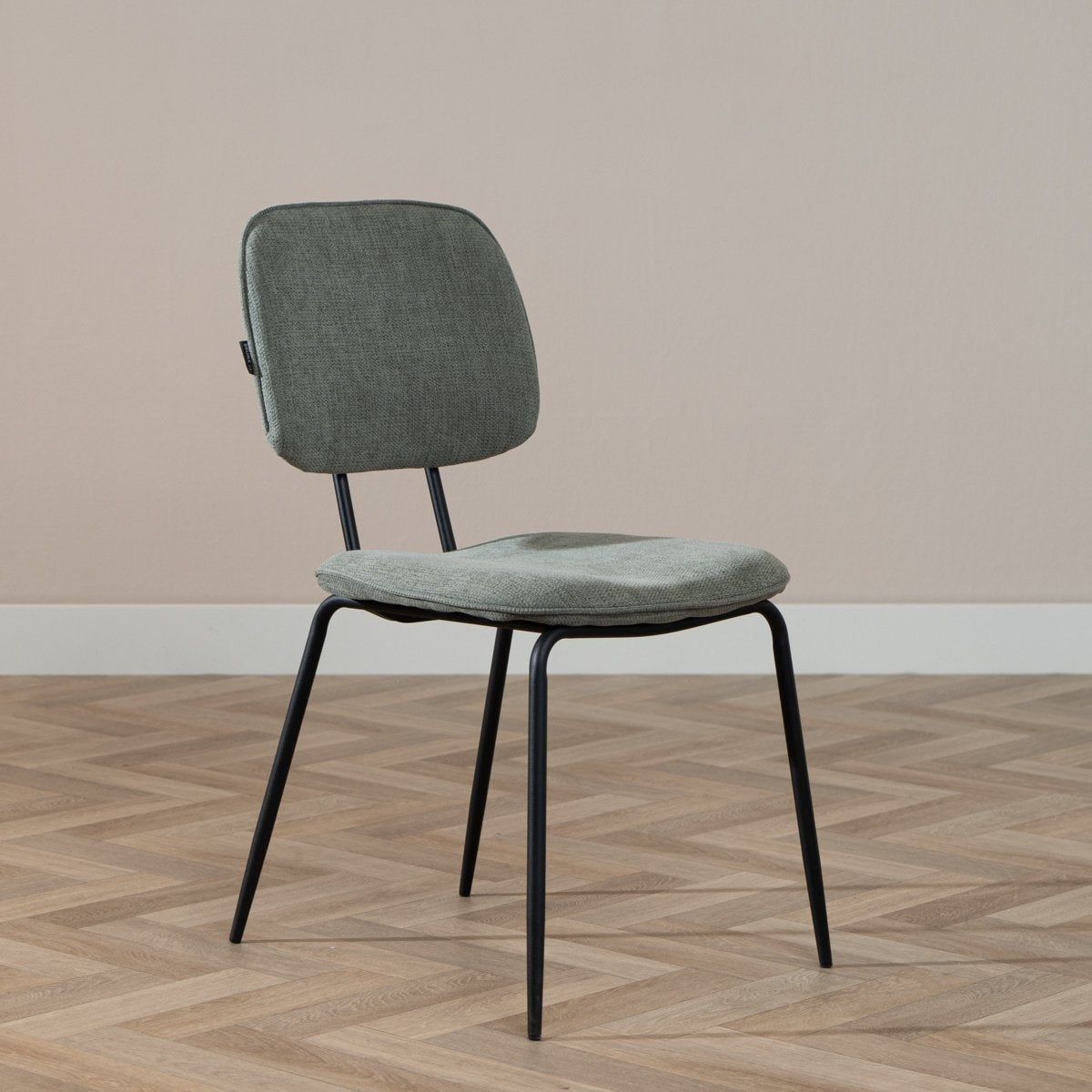 Scandinavian dining room chair Ivar recycled fabric green - image 1