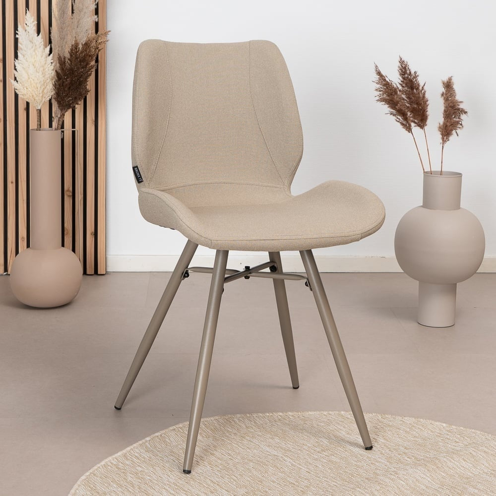 Scandinavian dining room chair Jena taupe recycled fabric - image 1