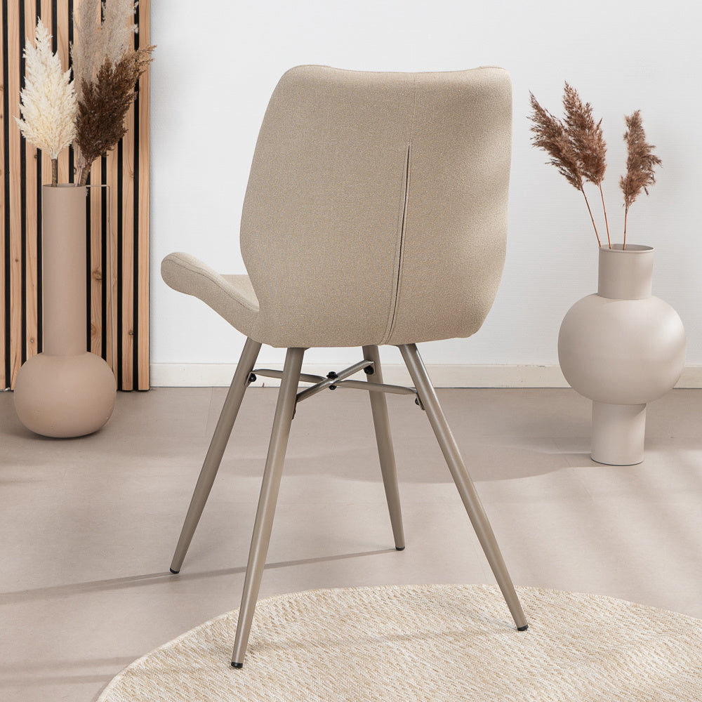 Scandinavian dining room chair Jena taupe recycled fabric - image 9