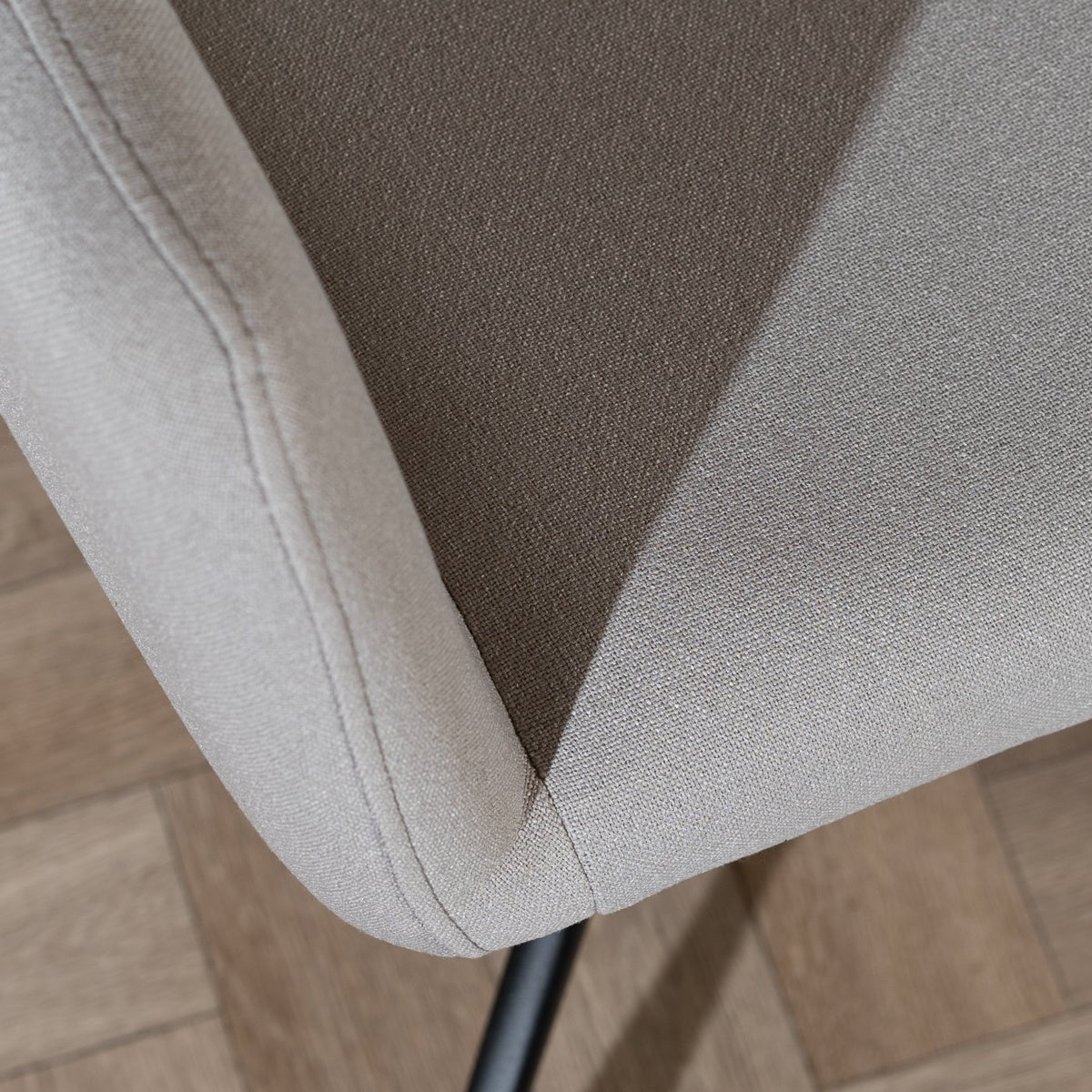 Scandinavian dining room chair on wheels Runa recycled fabric gray - image 6