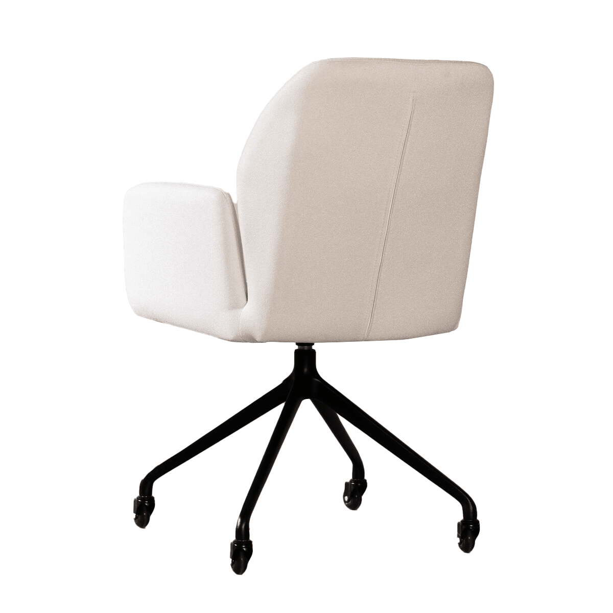 Scandinavian dining room chair on wheels Runa recycled fabric off white - image 15