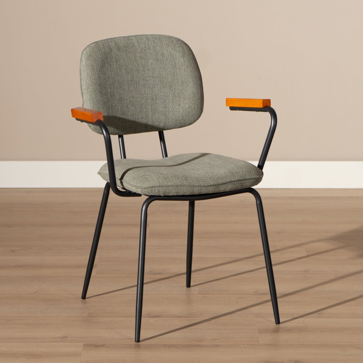 Scandinavian dining room chair Oskar green recycled fabric - image 3