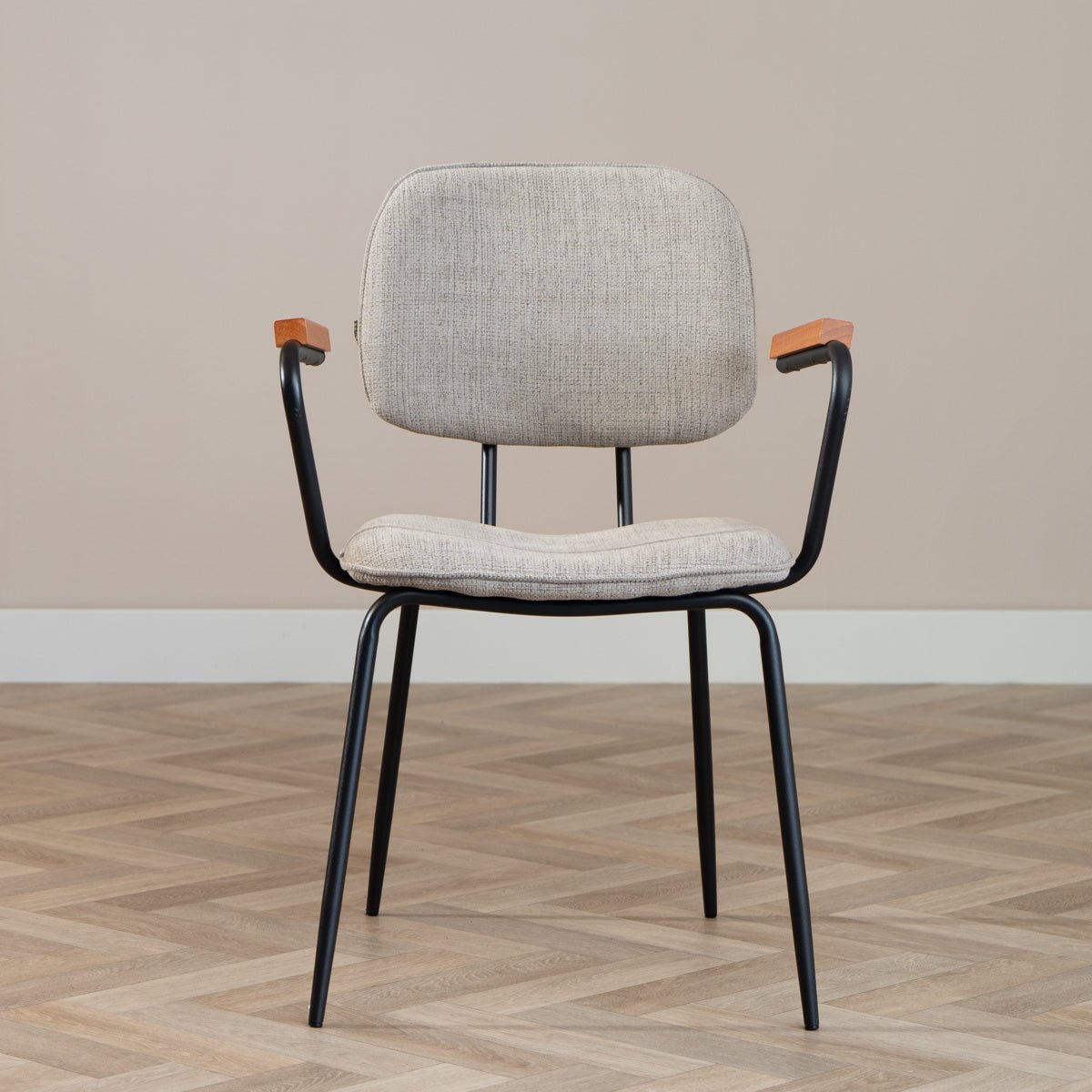 Scandinavian dining room chair Oskar taupe recycled fabric Recycled polyester