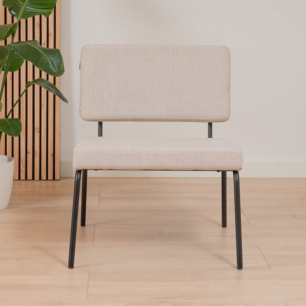 Scandinavian armchair Aspen beige recycled fabric - image 3