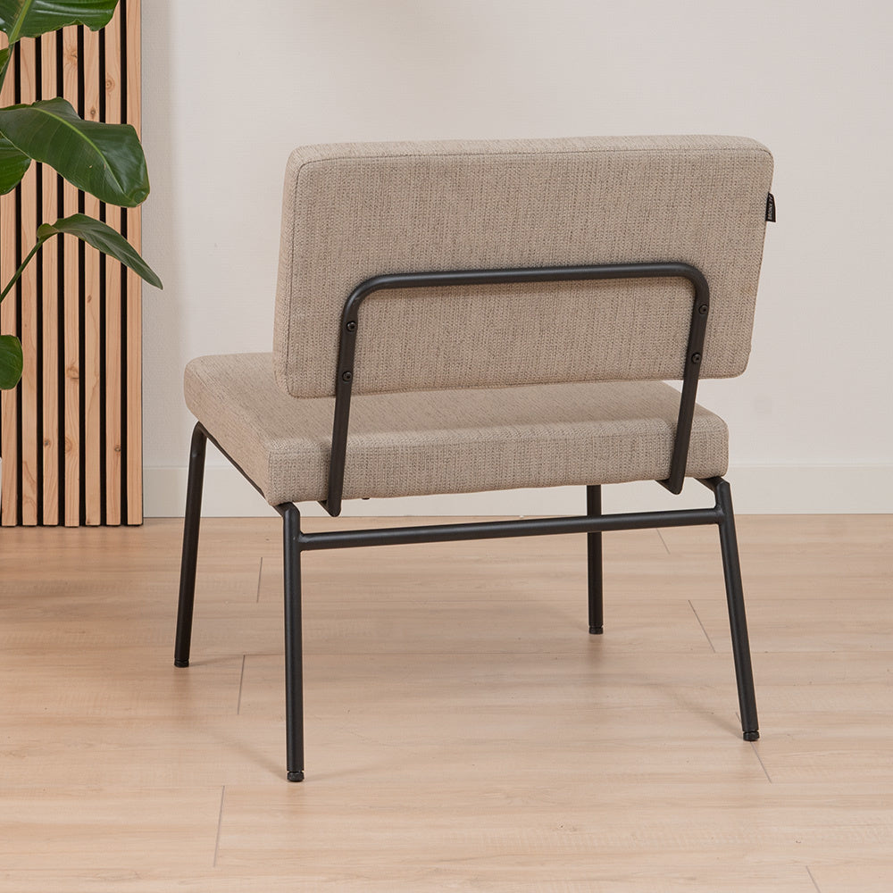 Scandinavian armchair Espen taupe recycled fabric - image 4