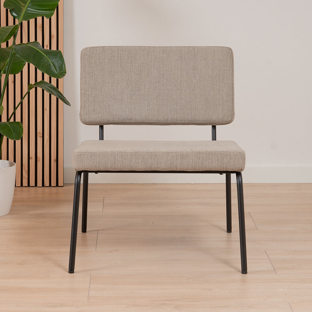 Scandinavian armchair Espen taupe recycled fabric - image 3