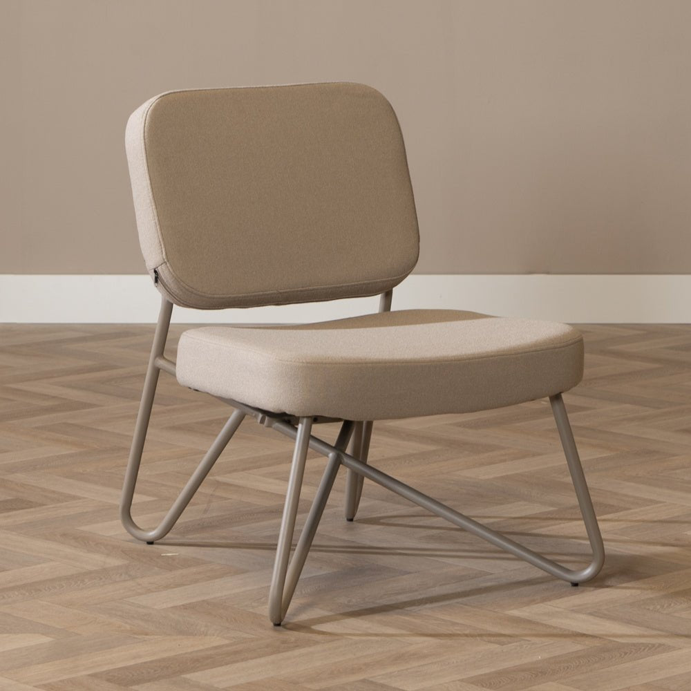 Scandinavian armchair Viggo taupe recycled fabric Recycled polyester