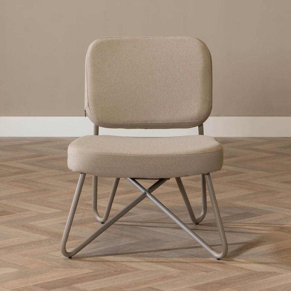 Scandinavian armchair Viggo taupe recycled fabric Recycled polyester
