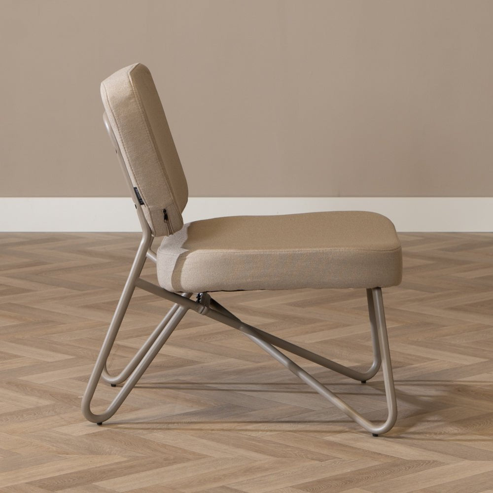 Scandinavian armchair Viggo taupe recycled fabric Recycled polyester