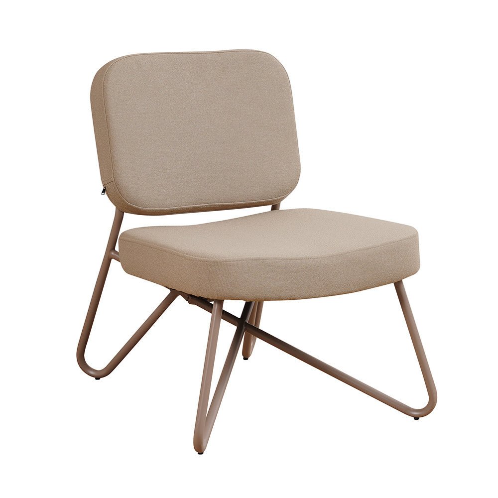 Scandinavian armchair Viggo taupe recycled fabric Recycled polyester