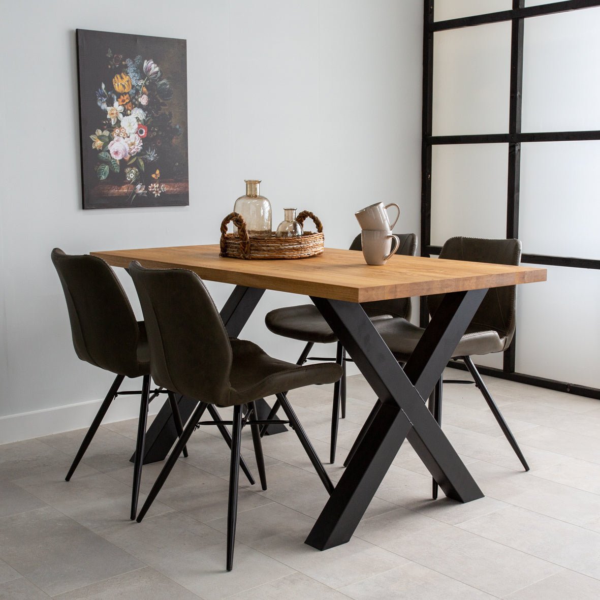 Table base X-Frame metal black (set of 2) - image 1