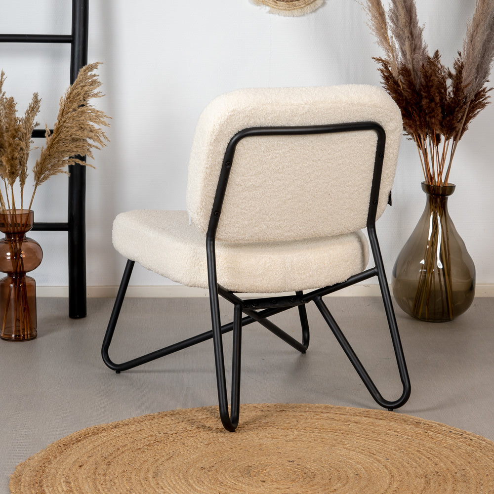 Teddy armchair Julia white Teddy fabric