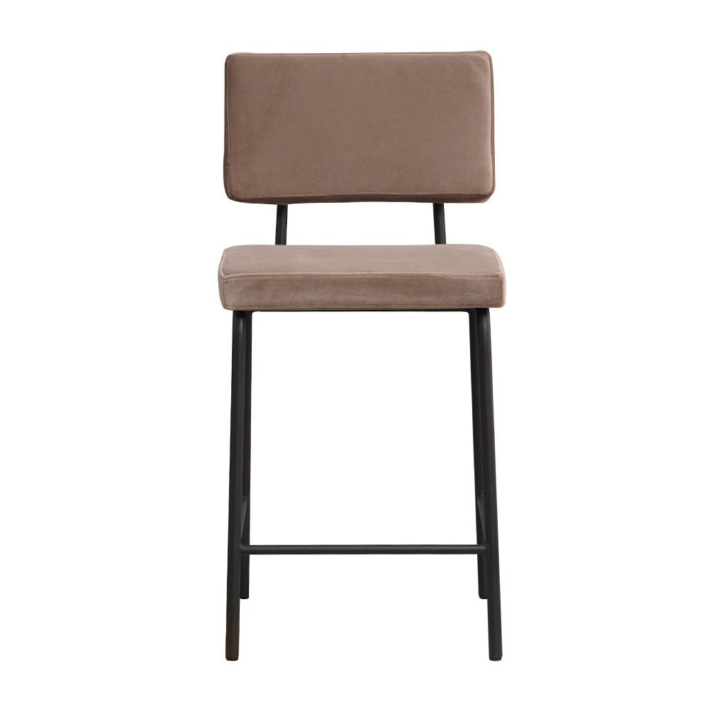 Velvet bar stool Espen taupe 64-77 cm - image 6