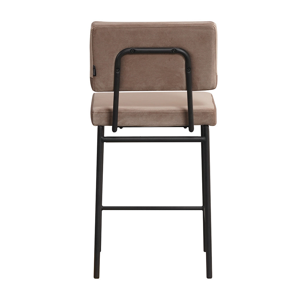 Velvet bar stool Espen taupe 64-77 cm - image 9