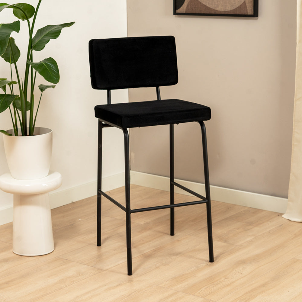 Velvet bar stool Aspen black 64-77 cm - image 4