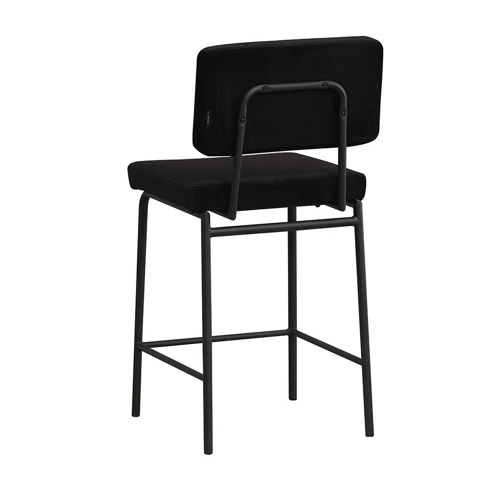 Velvet bar stool Aspen black 64-77 cm - image 8