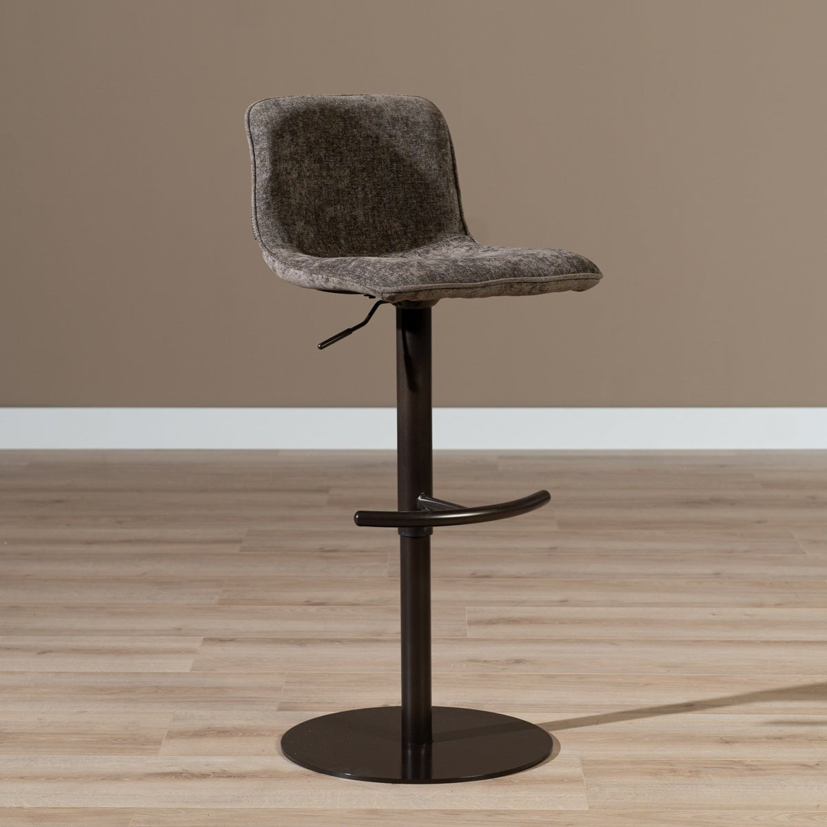 Velvet bar stool Jack brown 60-82 cm, 45 cm wide