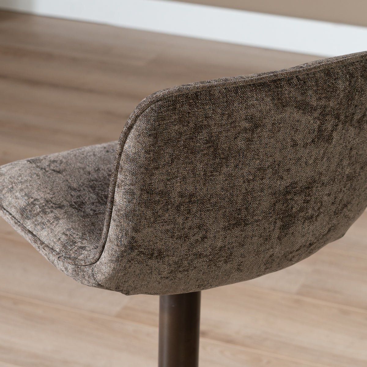 Velvet bar stool Jack brown 60-82 cm, 45 cm wide