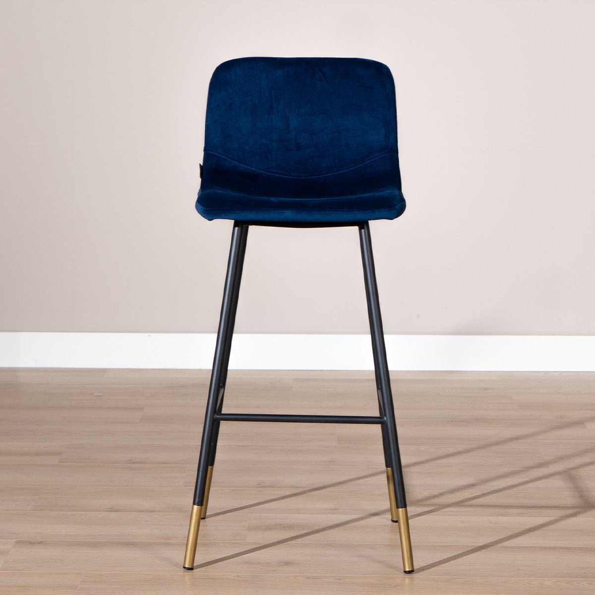 Velvet bar stool Mikky blue 65-78 cm - image 4