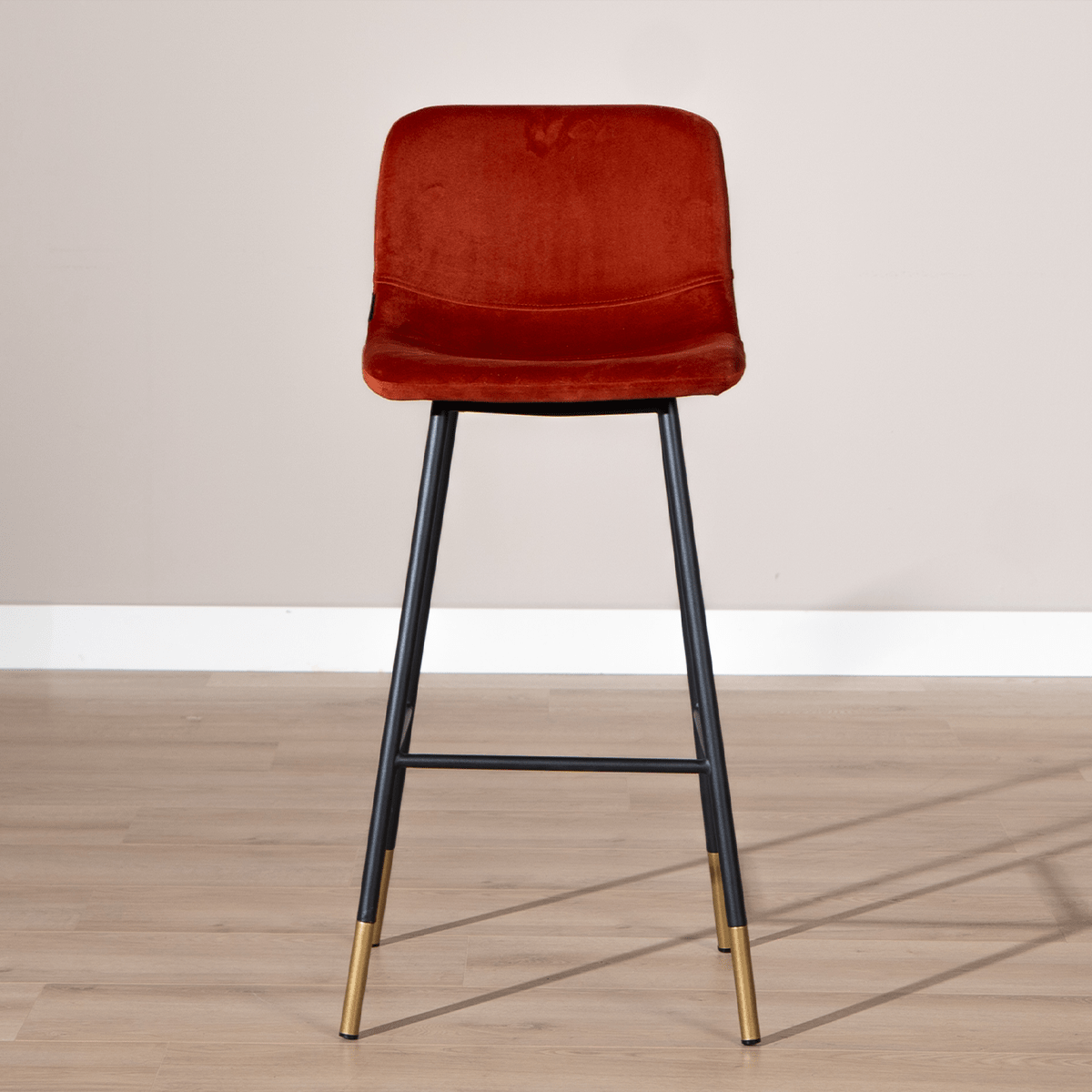 Velvet bar stool Mikky copper 65-78 cm, 46 cm wide