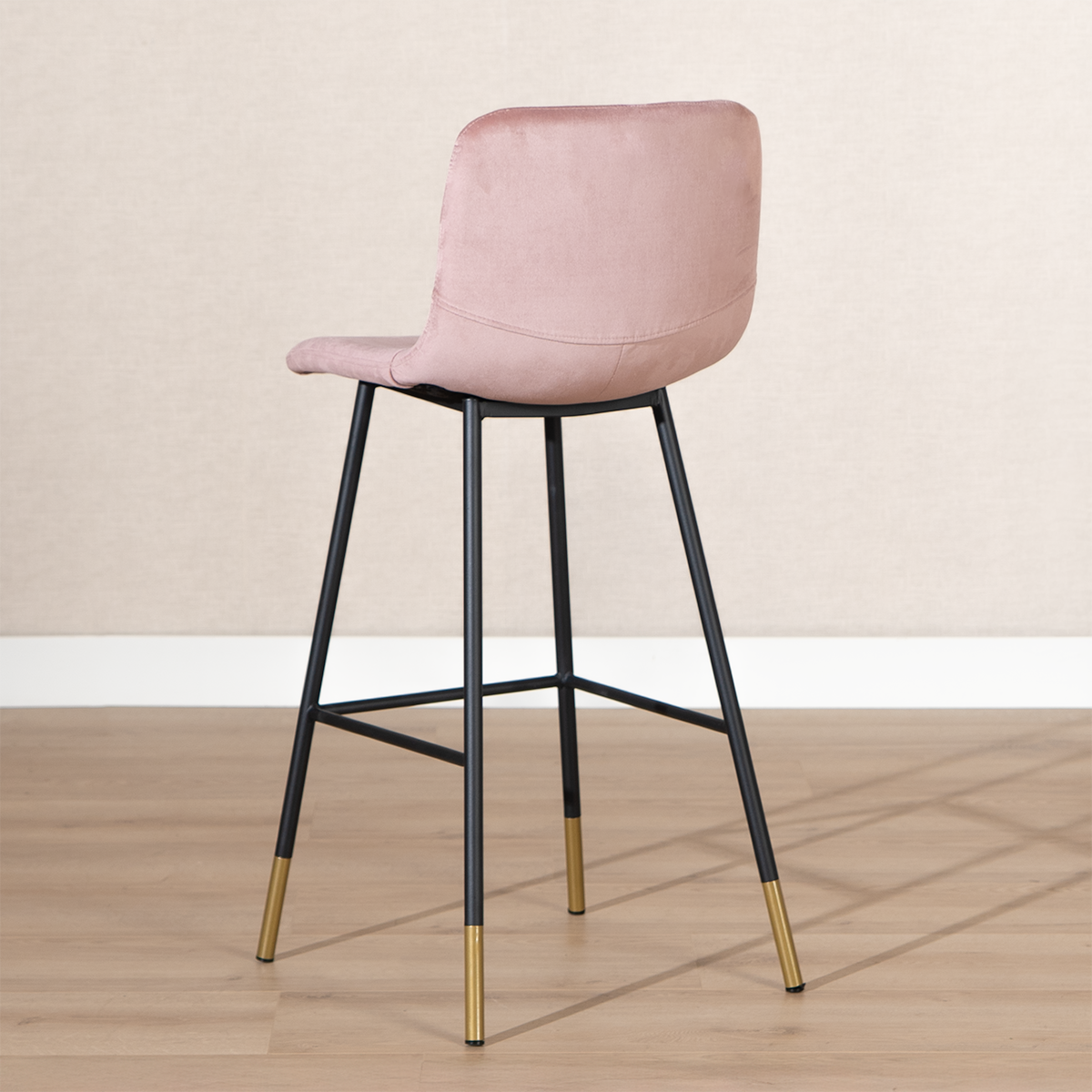 Velvet bar stool Mikky pink 65-78 cm, 46 cm wide