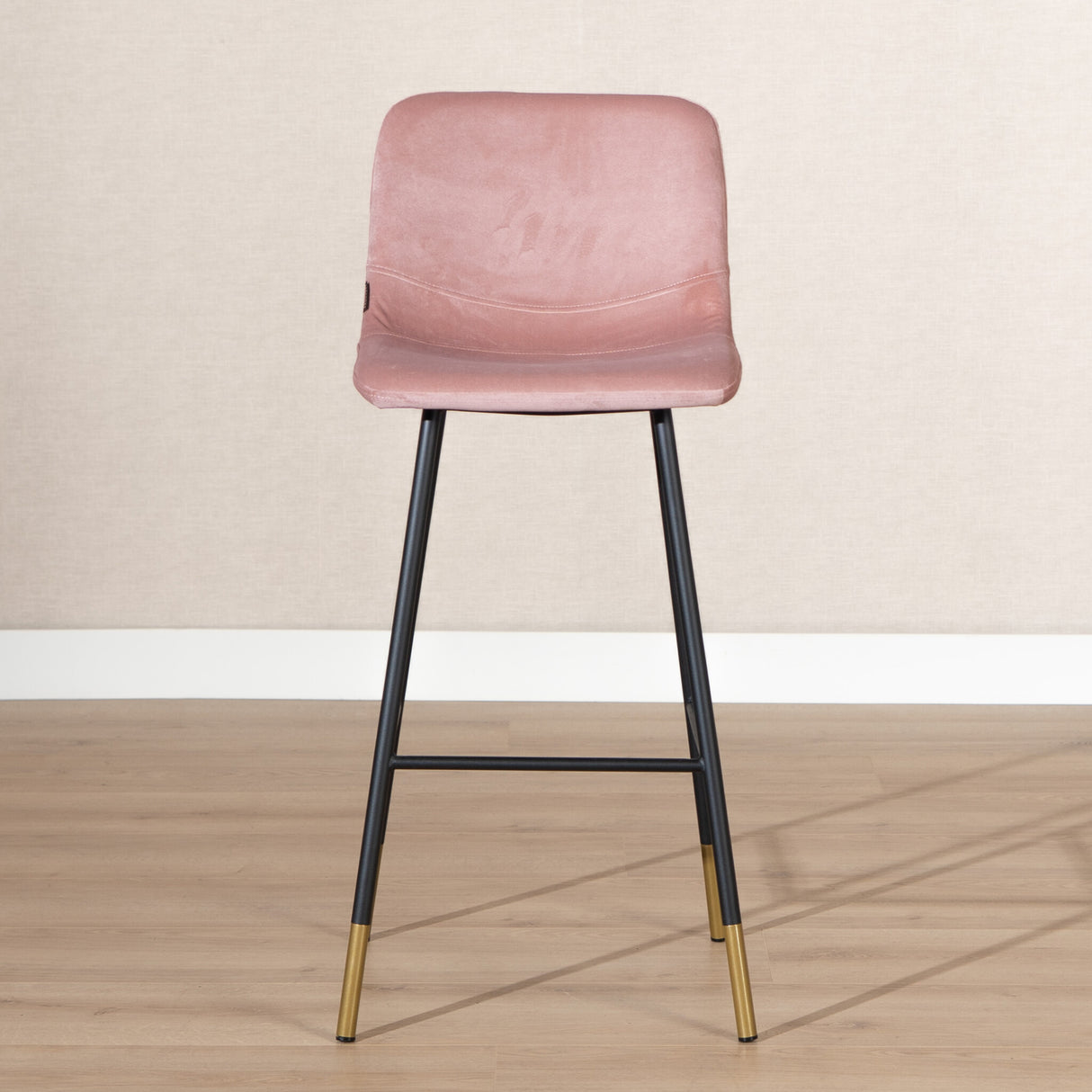 Velvet bar stool Mikky pink 65-78 cm, 46 cm wide