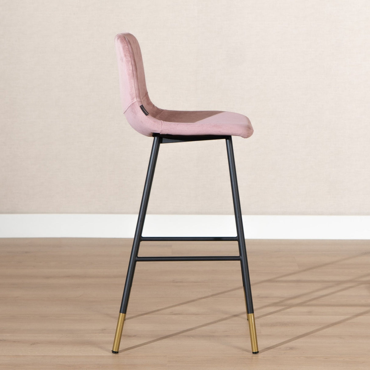 Velvet bar stool Mikky pink 65-78 cm, 46 cm wide