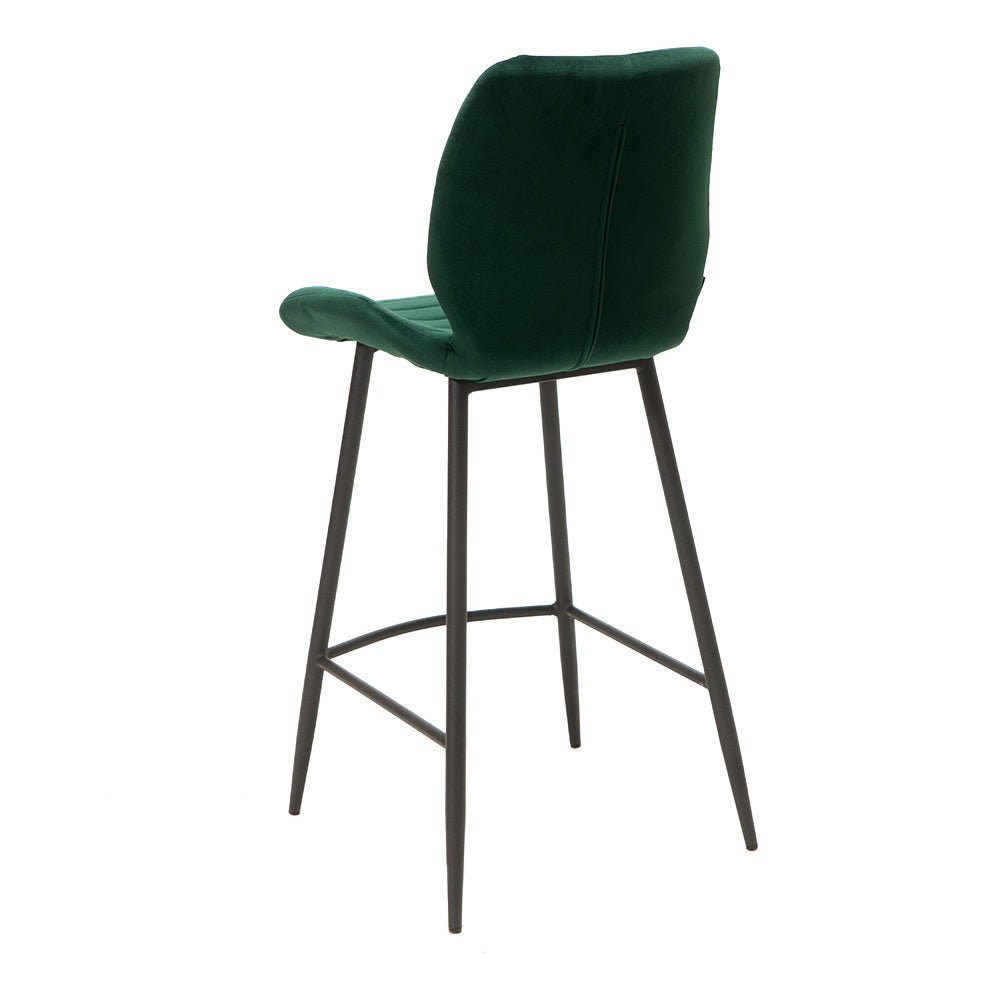Velvet bar stool Toby dark green 71 cm - image 4
