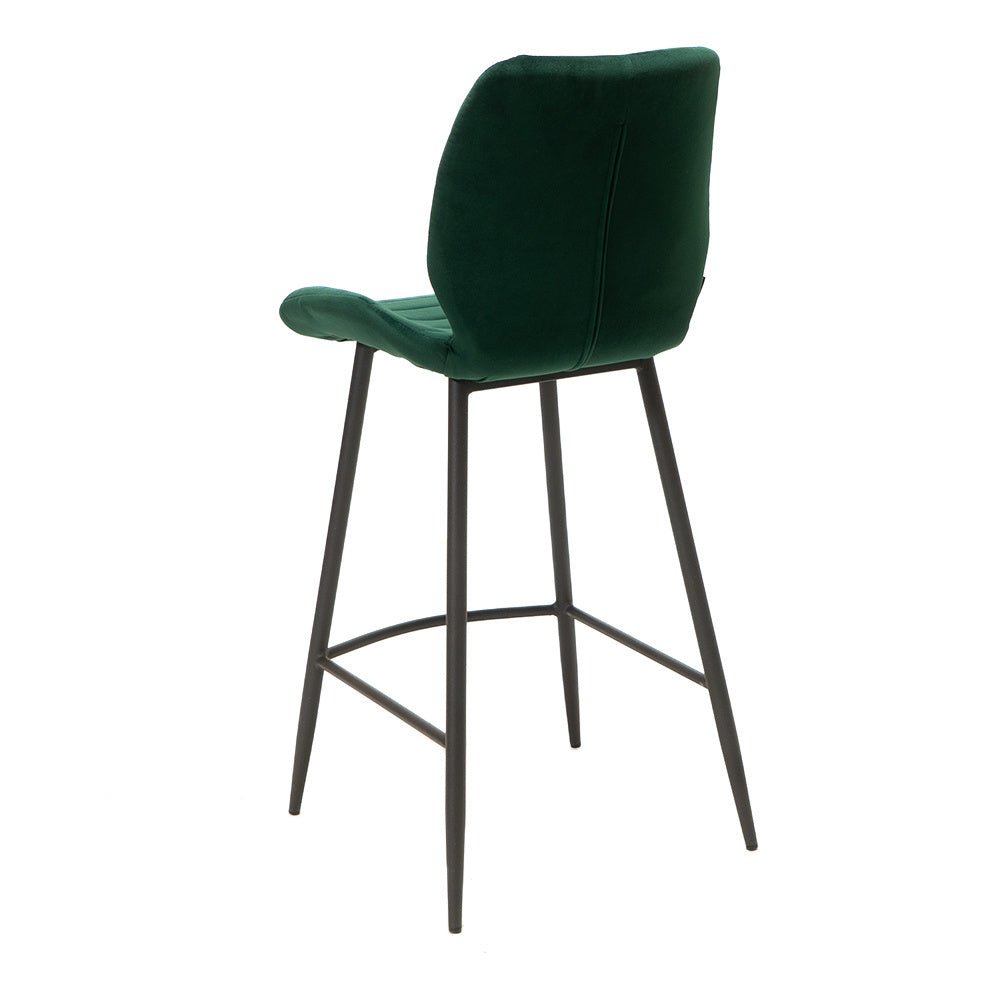 Velvet bar stool Toby dark green 71 cm - image 4