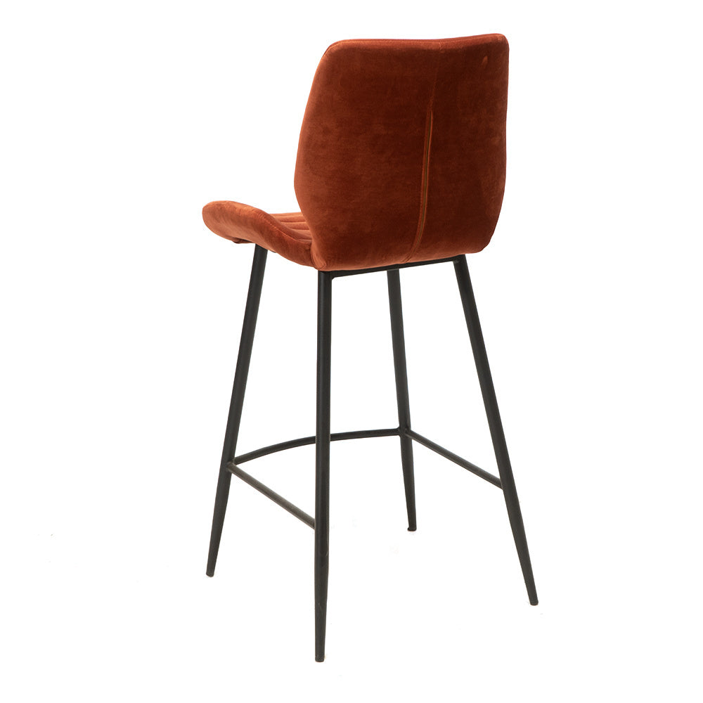 Velvet bar stool Toby copper 71 cm - image 6