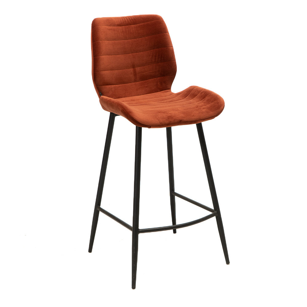 Velvet bar stool Toby copper 71 cm - image 4