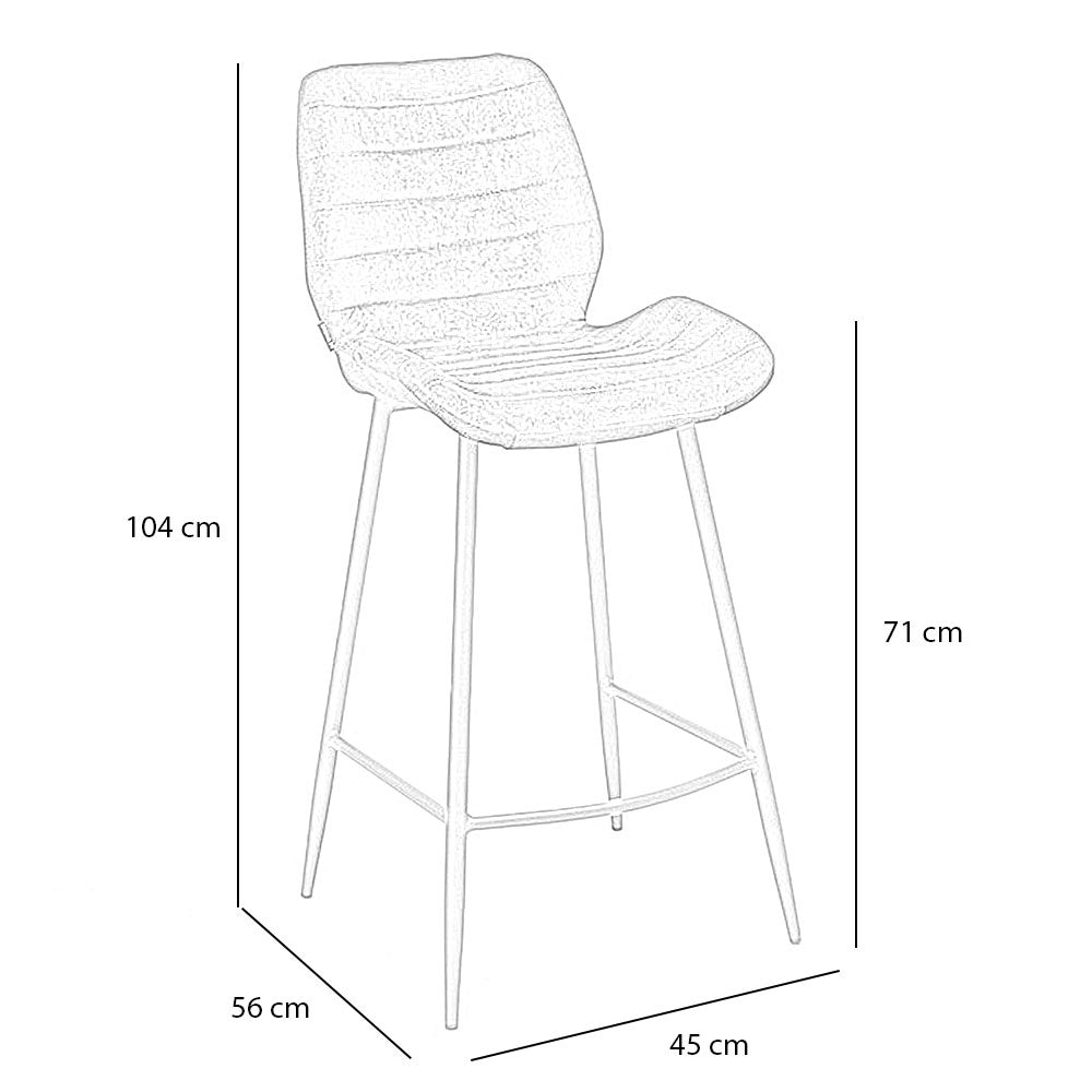 Velvet bar stool Toby taupe 71 cm - image 7