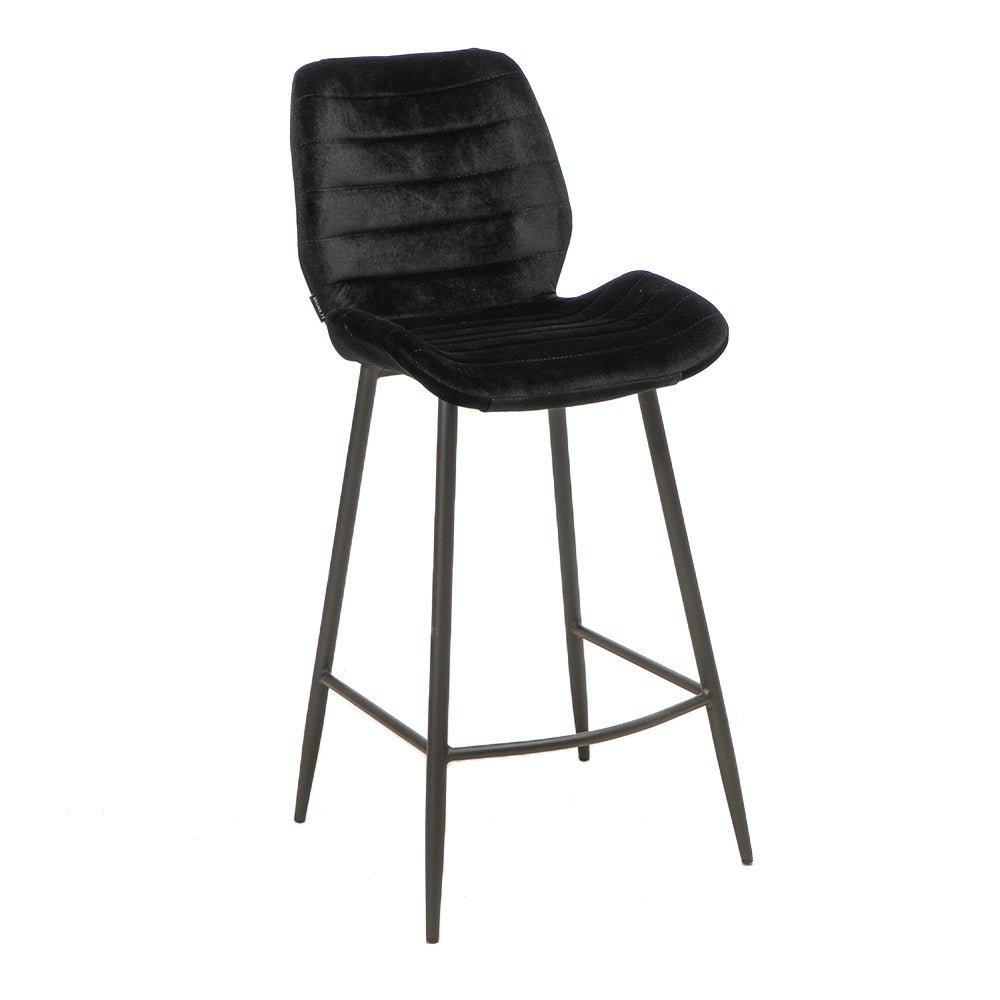 Velvet bar stool Toby black 71 cm - image 5