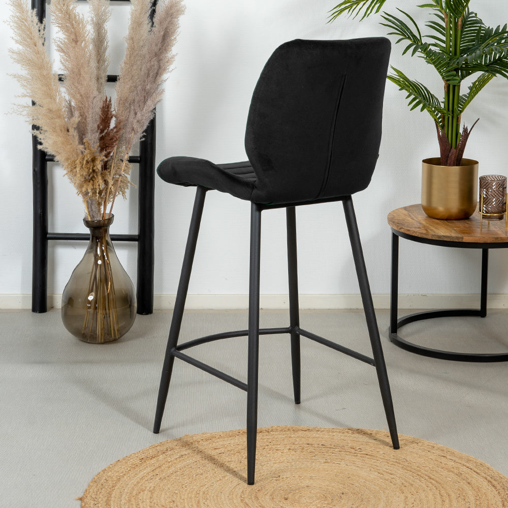 Velvet bar stool Toby black 71 cm - image 3