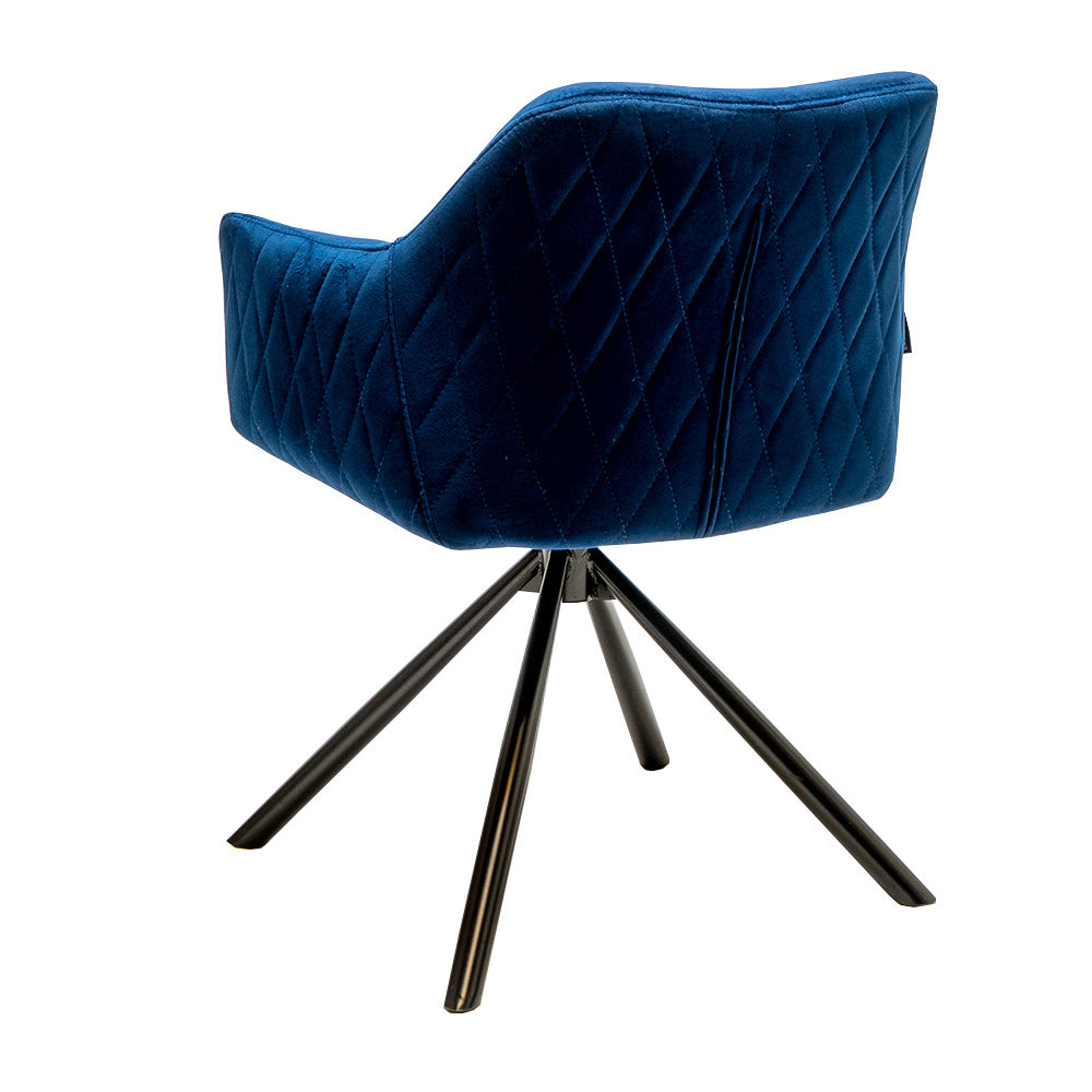 Velvet dining room chair Furtado swivel blue - image 7