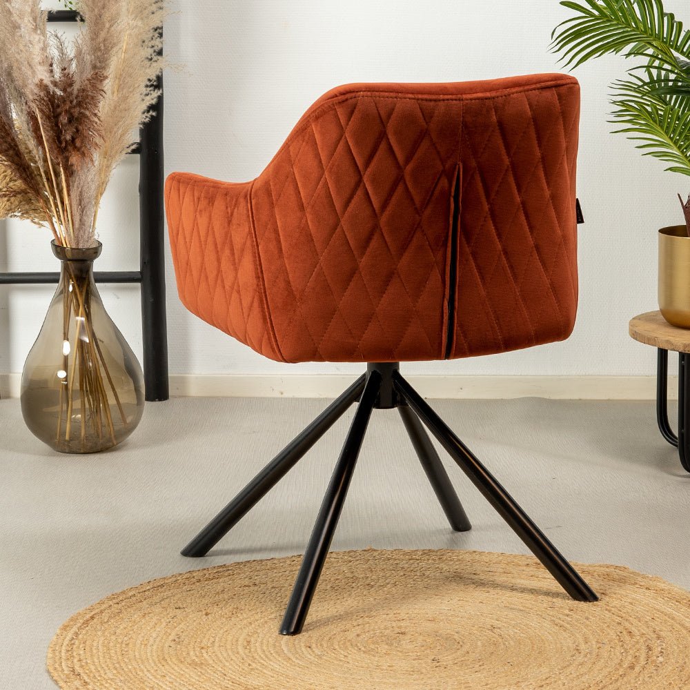 Velvet dining room chair Furtado swivel copper - image 4
