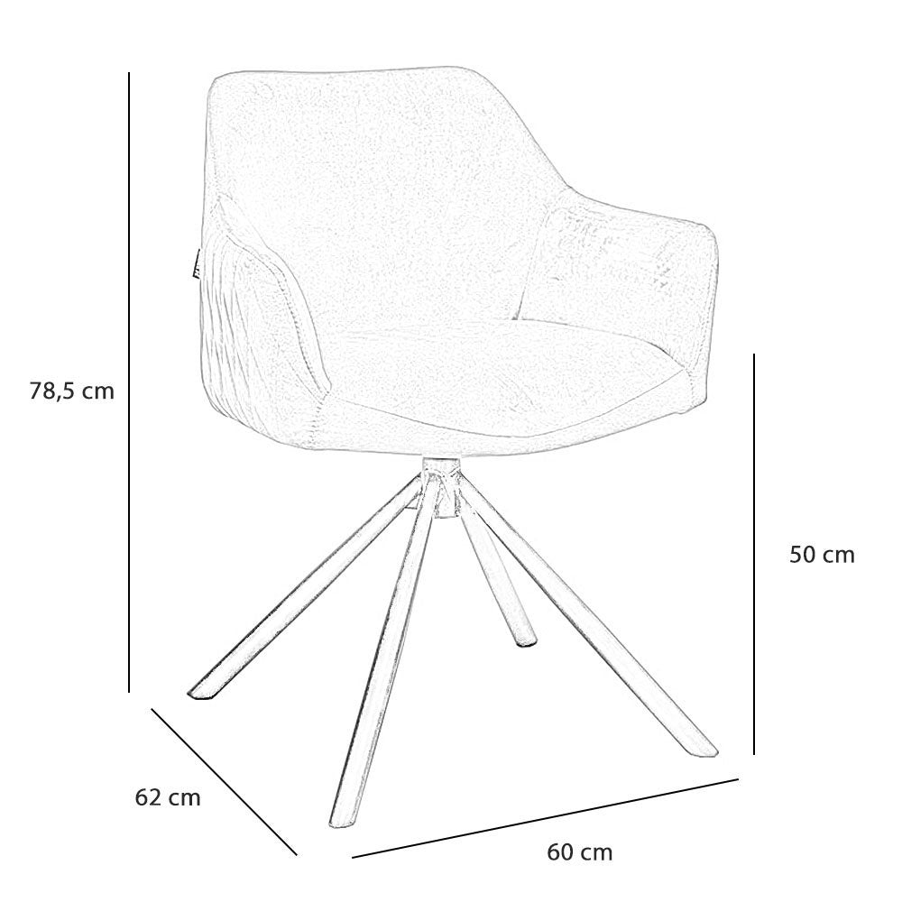 Velvet dining room chair Furtado swivel taupe - image 7