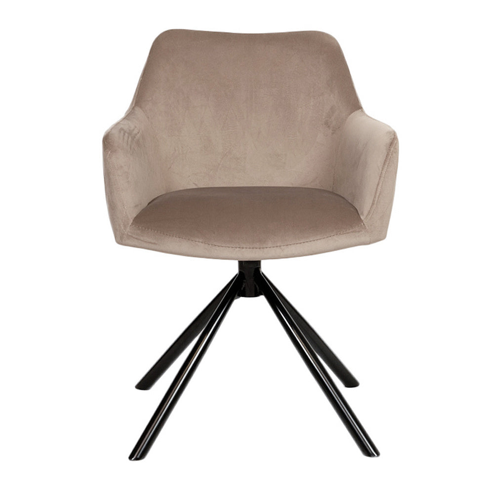 Velvet dining room chair Furtado swivel taupe - image 5