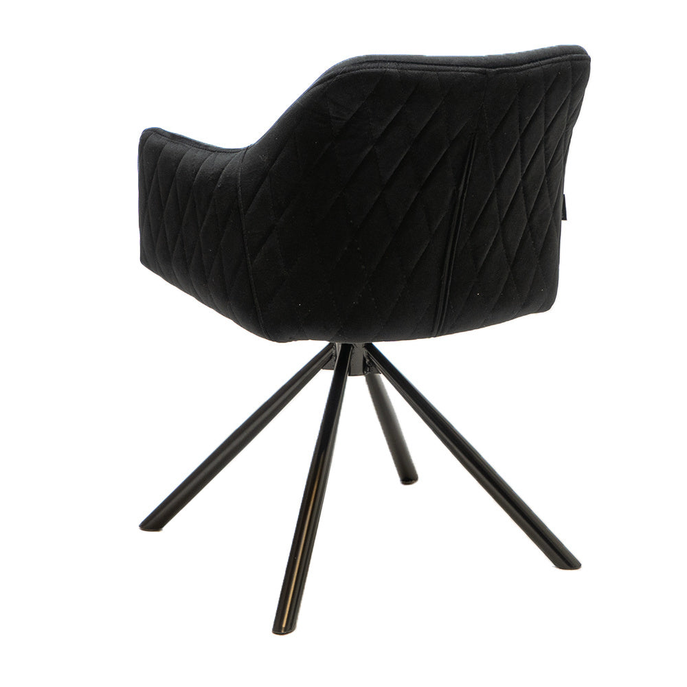 Velvet dining room chair Furtado swivel black - image 6