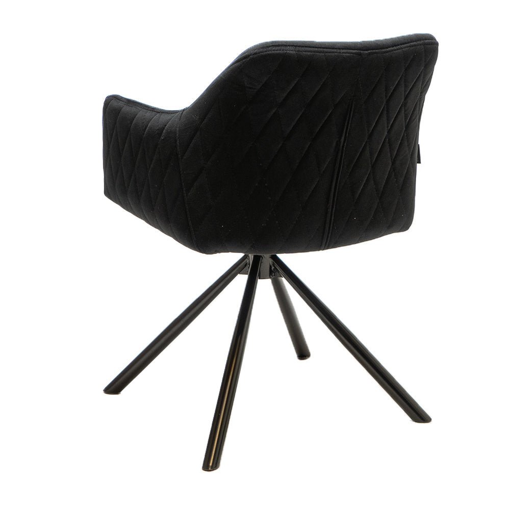 Velvet dining room chair Furtado swivel black - image 6