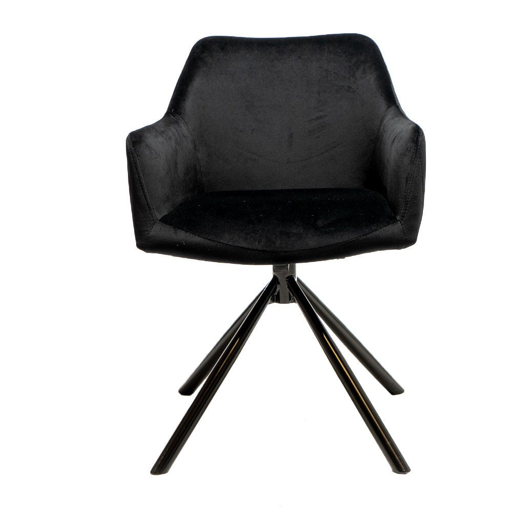 Velvet dining room chair Furtado swivel black - image 5