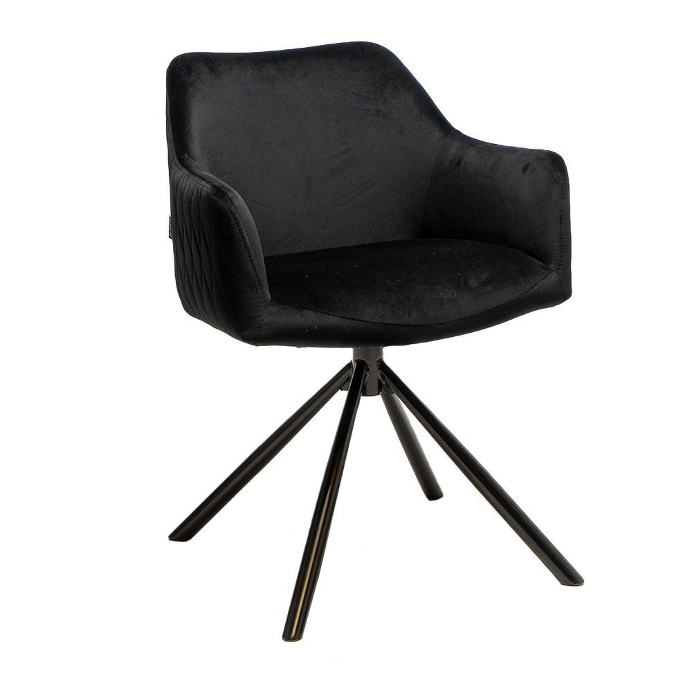 Velvet dining room chair Furtado swivel black - image 4