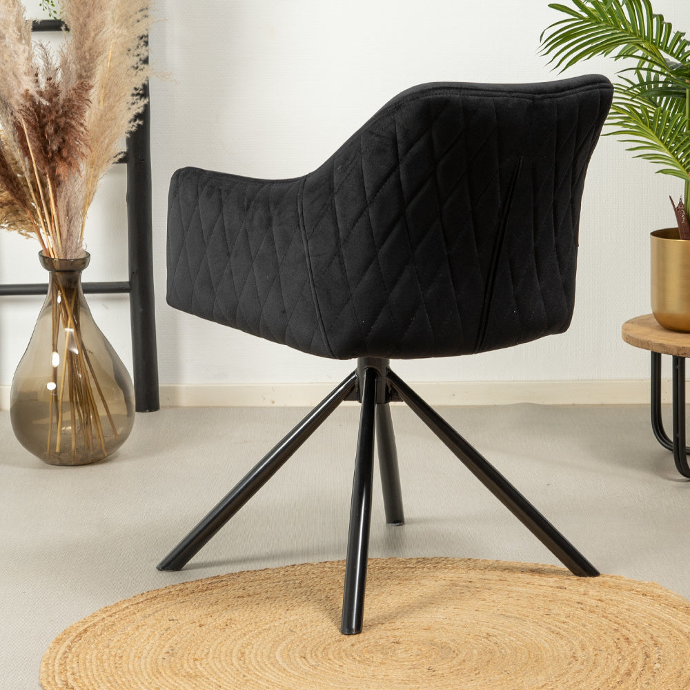 Velvet dining room chair Furtado swivel black - image 3