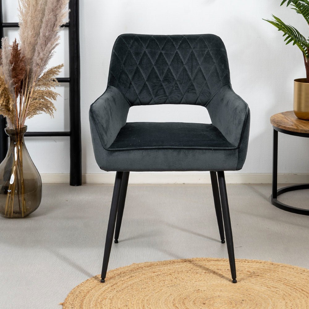 Velvet dining room chair Mika anthracite - image 3