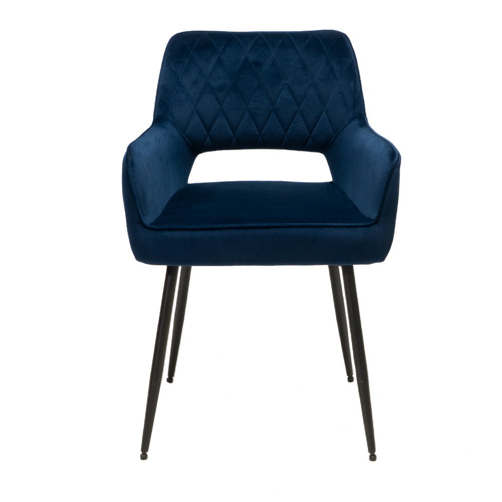 Velvet dining room chair Mika dark blue - image 6