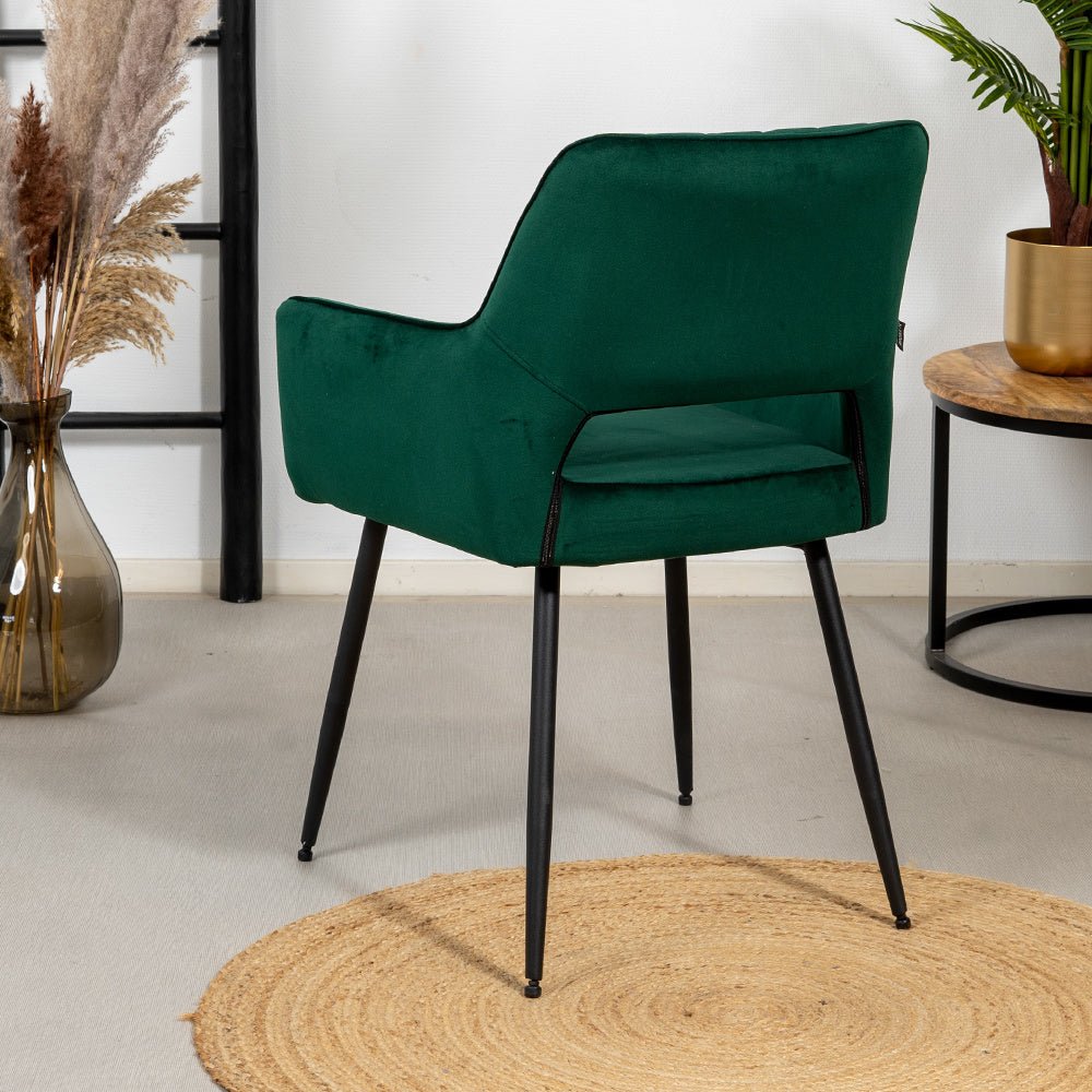Velvet dining room chair Mika dark green - image 2