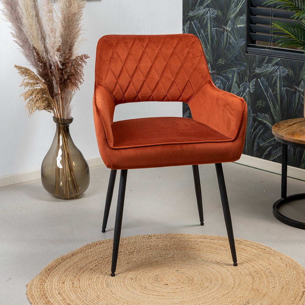 Velvet dining room chair Mika copper - image 4