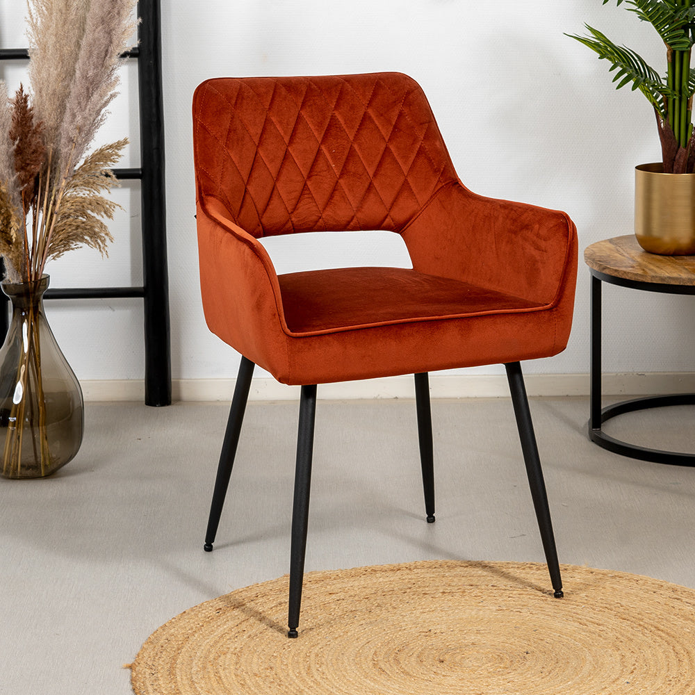 Velvet dining room chair Mika copper - image 1