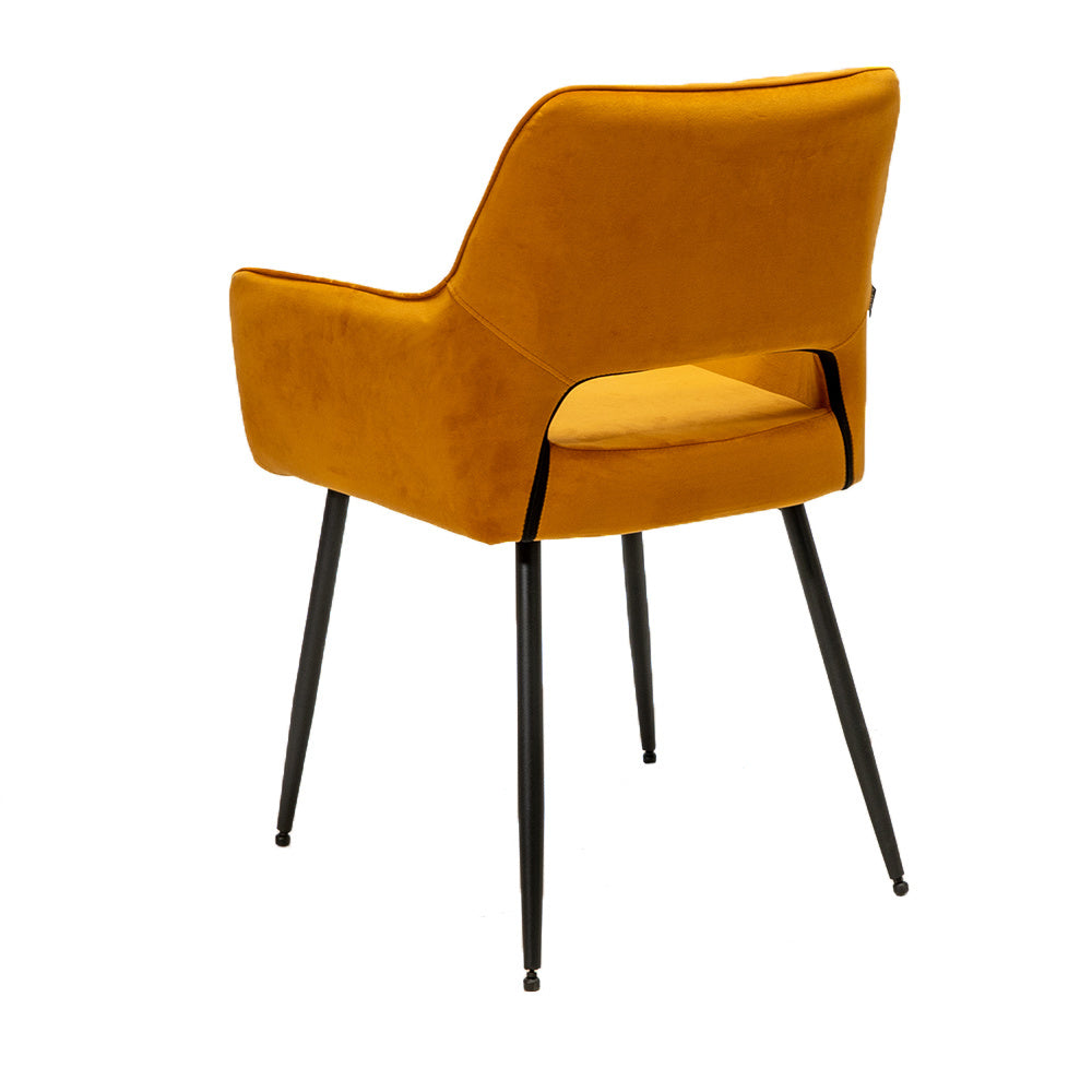 Velvet dining room chair Mika ocher yellow - image 7
